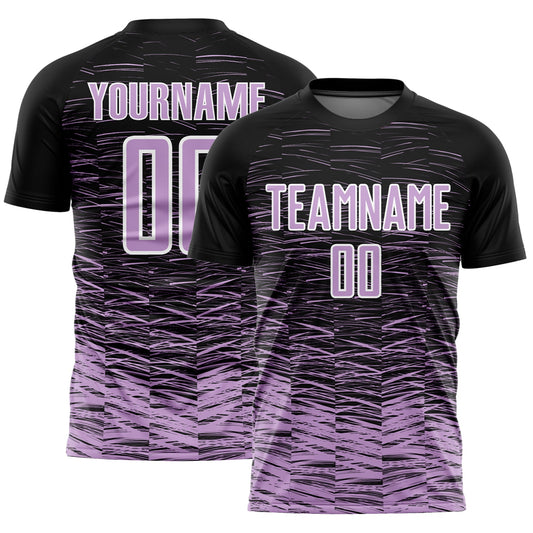 Custom Black Light Purple-White Line Sublimation Soccer Uniform Jersey - Sky-Custom
