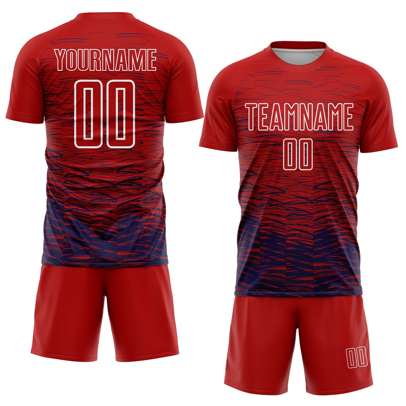 Custom Red Navy-White Line Sublimation Soccer Uniform Jersey - Sky-Custom
