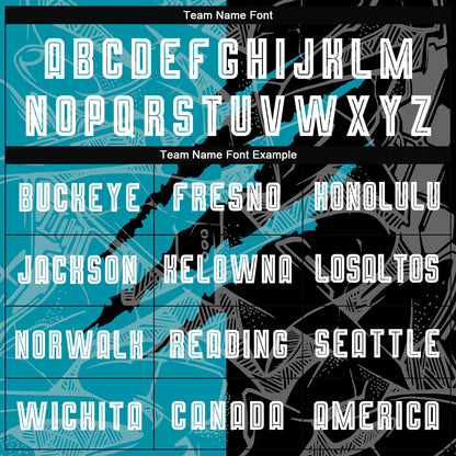 Custom Graffiti Pattern Black-Teal Scratch Sublimation Soccer Uniform Jersey - Sky-Custom