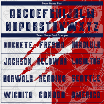 Custom Graffiti Pattern Navy-Red USA Scratch Sublimation Soccer Uniform Jersey - Sky-Custom