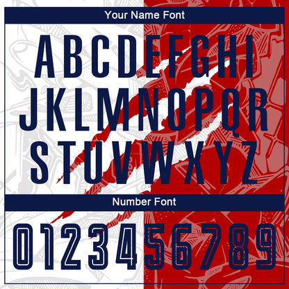 Custom Graffiti Pattern Navy-Red USA Scratch Sublimation Soccer Uniform Jersey - Sky-Custom