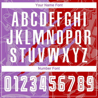 Custom Graffiti Pattern Red-Medium Purple Scratch Sublimation Soccer Uniform Jersey - Sky-Custom