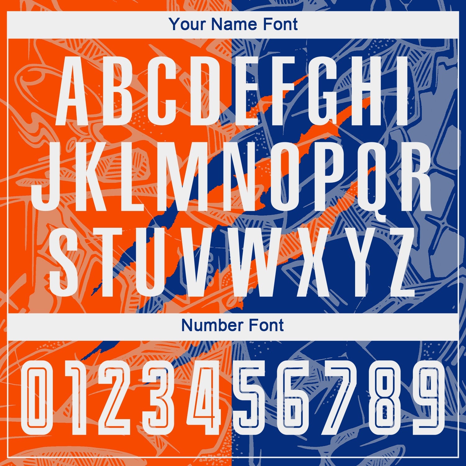 Custom Graffiti Pattern Royal-Orange Scratch Sublimation Soccer Uniform Jersey - Sky-Custom