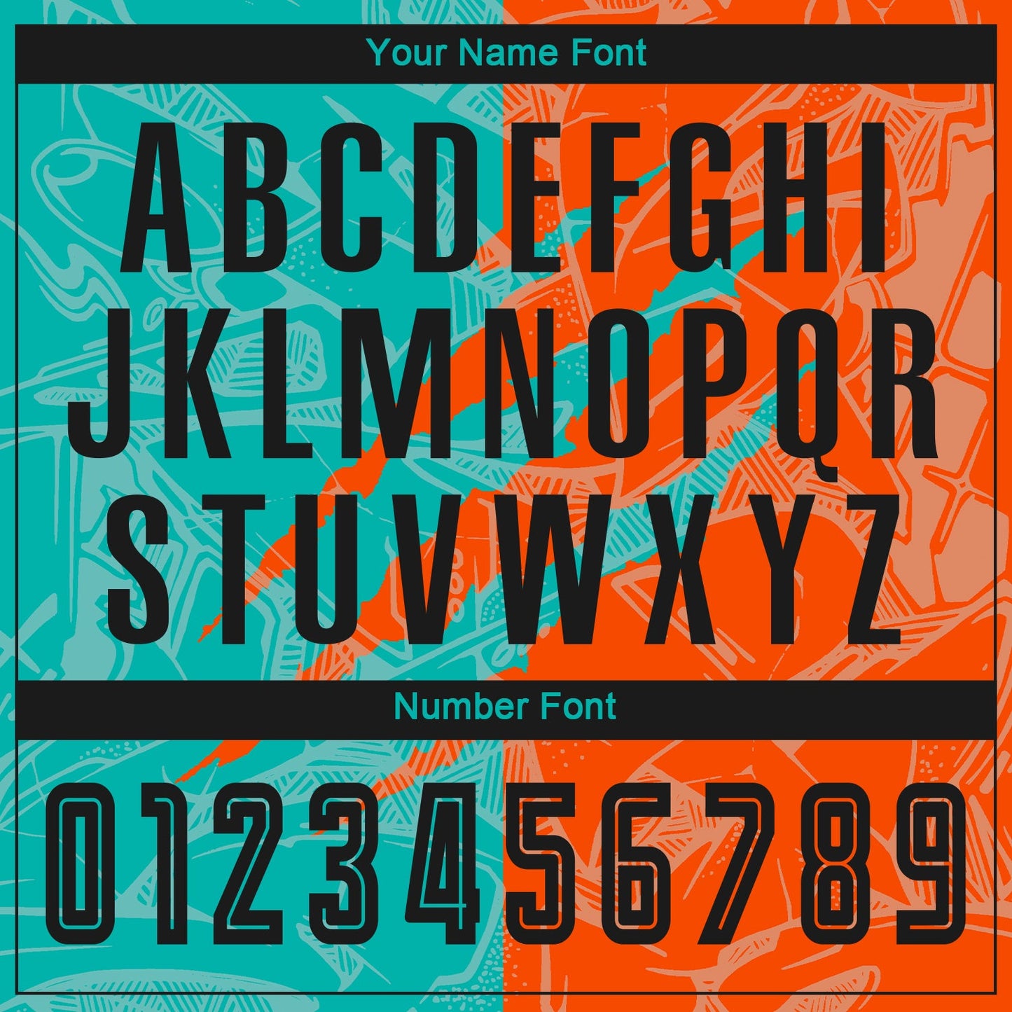 Custom Graffiti Pattern Black Teal-Orange Scratch Sublimation Soccer Uniform Jersey - Sky-Custom