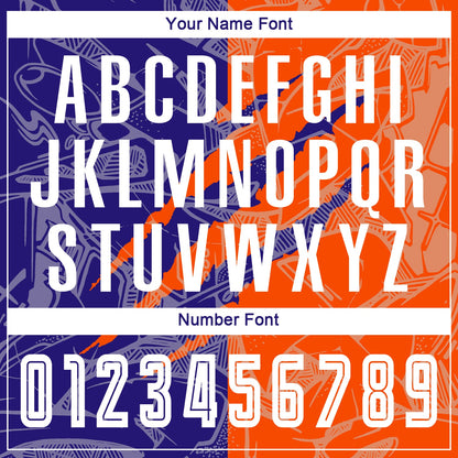 Custom Graffiti Pattern Dark Purple-Orange Scratch Sublimation Soccer Uniform Jersey - Sky-Custom