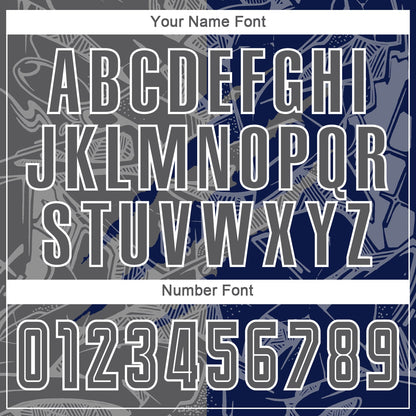 Custom Graffiti Pattern Steel Gray-Navy Scratch Sublimation Soccer Uniform Jersey - Sky-Custom