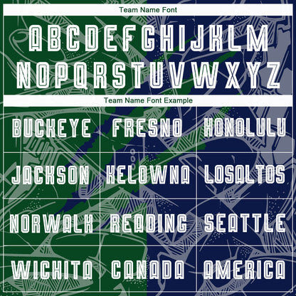 Custom Graffiti Pattern Green-Navy Scratch Sublimation Soccer Uniform Jersey - Sky-Custom