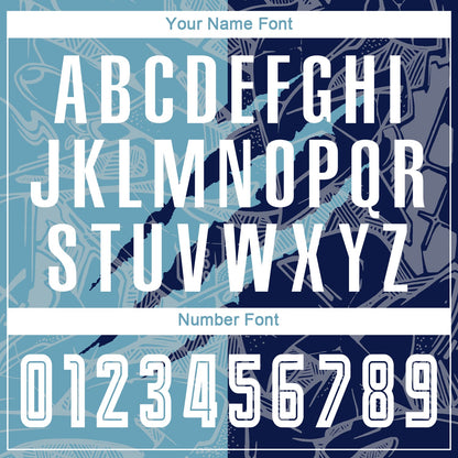 Custom Graffiti Pattern Shadow Blue-Navy Scratch Sublimation Soccer Uniform Jersey - Sky-Custom