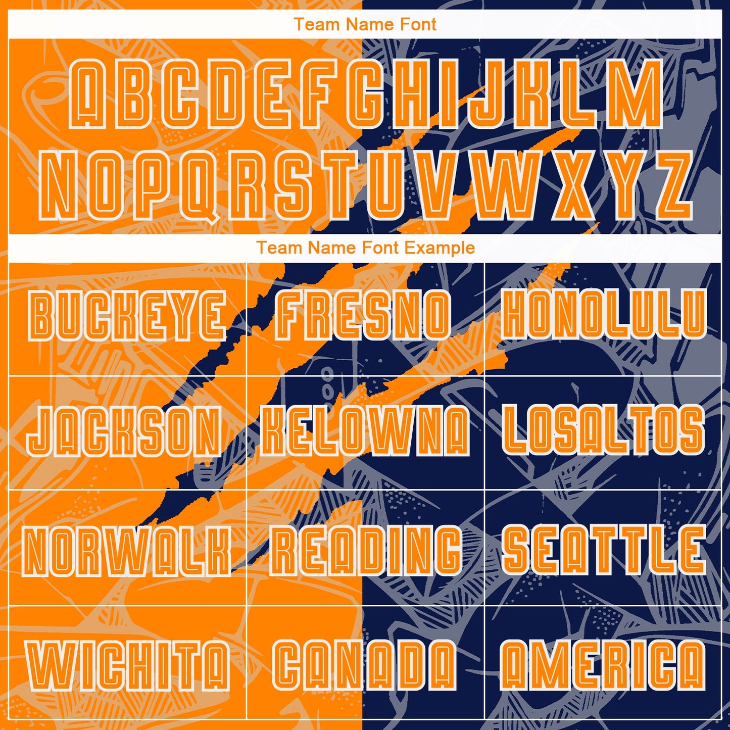 Custom Graffiti Pattern Bay Orange-Navy Scratch Sublimation Soccer Uniform Jersey - Sky-Custom
