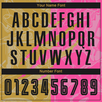 Custom Graffiti Pattern Black Old Gold-Pink Scratch Sublimation Soccer Uniform Jersey - Sky-Custom