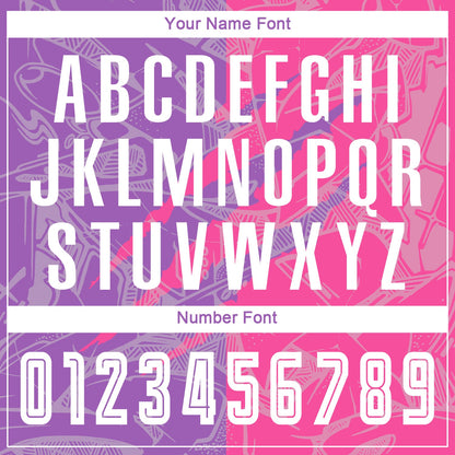 Custom Graffiti Pattern Medium Purple-Pink Scratch Sublimation Soccer Uniform Jersey - Sky-Custom