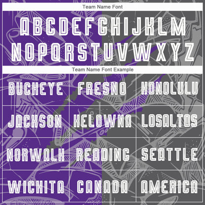 Custom Graffiti Pattern Steel Gray-Purple Scratch Sublimation Soccer Uniform Jersey - Sky-Custom