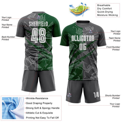 Custom Graffiti Pattern Steel Gray-Green Scratch Sublimation Soccer Uniform Jersey - Sky-Custom