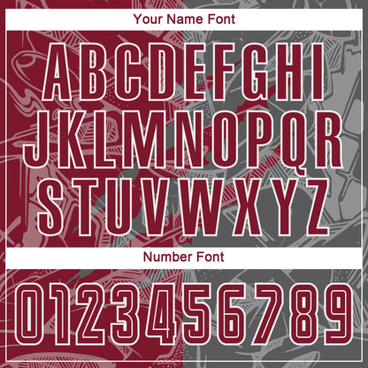 Custom Graffiti Pattern Crimson-Steel Gray Scratch Sublimation Soccer Uniform Jersey - Sky-Custom