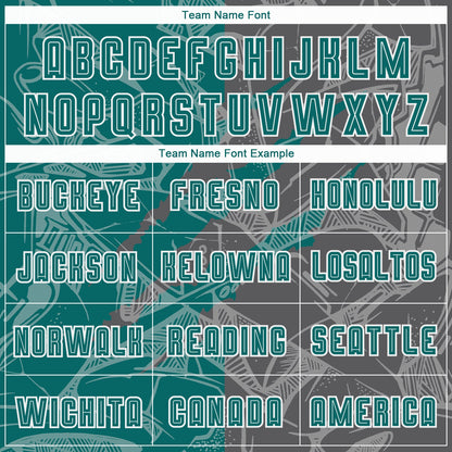 Custom Graffiti Pattern Teal-Steel Gray Scratch Sublimation Soccer Uniform Jersey - Sky-Custom