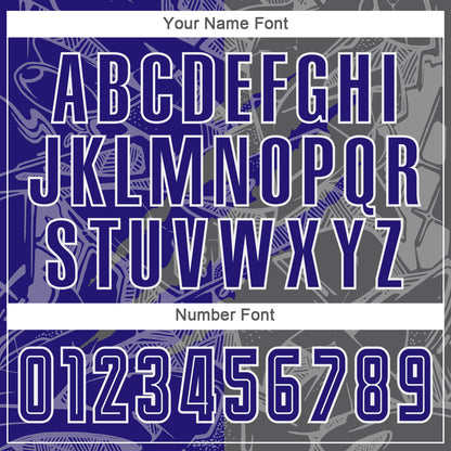 Custom Graffiti Pattern Dark Purple-Steel Gray Scratch Sublimation Soccer Uniform Jersey - Sky-Custom