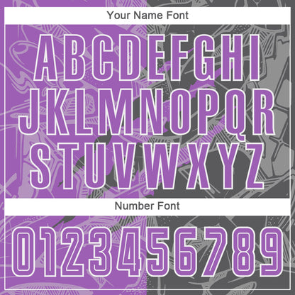 Custom Graffiti Pattern Medium Purple-Steel Gray Scratch Sublimation Soccer Uniform Jersey - Sky-Custom