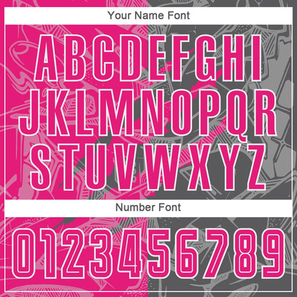 Custom Graffiti Pattern Hot Pink-Steel Gray Scratch Sublimation Soccer Uniform Jersey - Sky-Custom