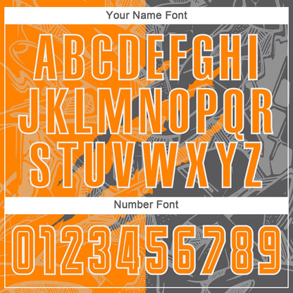 Custom Graffiti Pattern Bay Orange-Steel Gray Scratch Sublimation Soccer Uniform Jersey - Sky-Custom
