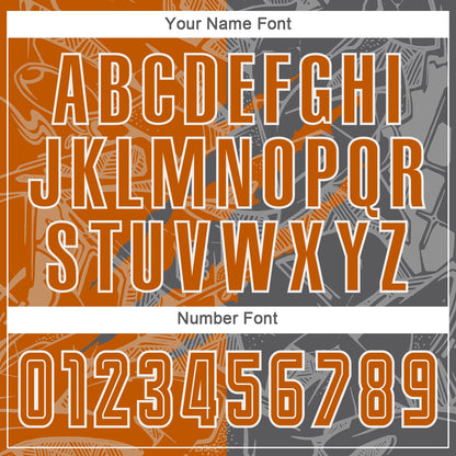 Custom Graffiti Pattern Texas Orange-Steel Gray Scratch Sublimation Soccer Uniform Jersey - Sky-Custom