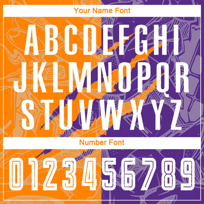Custom Graffiti Pattern Bay Orange-Purple Scratch Sublimation Soccer Uniform Jersey - Sky-Custom