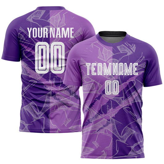 Custom Graffiti Pattern Medium Purple-Purple Scratch Sublimation Soccer Uniform Jersey - Sky-Custom