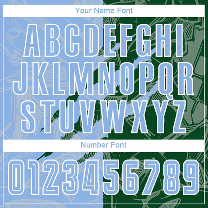 Custom Graffiti Pattern Light Blue-Green Scratch Sublimation Soccer Uniform Jersey - Sky-Custom