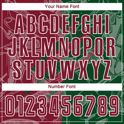 Custom Graffiti Pattern Crimson-Green Scratch Sublimation Soccer Uniform Jersey - Sky-Custom