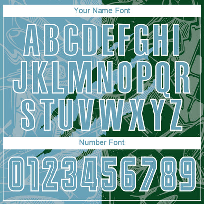 Custom Graffiti Pattern Shadow Blue-Green Scratch Sublimation Soccer Uniform Jersey - Sky-Custom