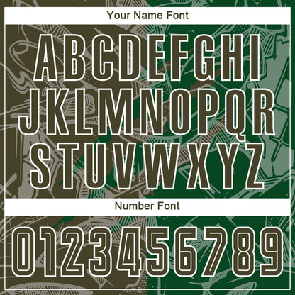 Custom Graffiti Pattern Olive-Green Scratch Sublimation Soccer Uniform Jersey - Sky-Custom