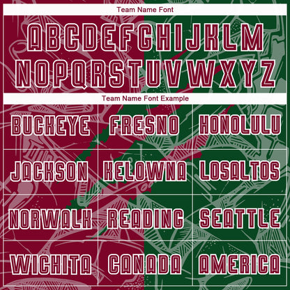 Custom Graffiti Pattern Maroon-Green Scratch Sublimation Soccer Uniform Jersey - Sky-Custom