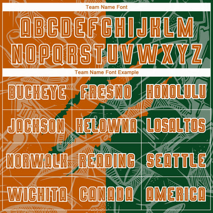 Custom Graffiti Pattern Texas Orange-Green Scratch Sublimation Soccer Uniform Jersey - Sky-Custom