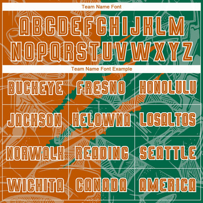 Custom Graffiti Pattern Texas Orange-Kelly Green Scratch Sublimation Soccer Uniform Jersey - Sky-Custom