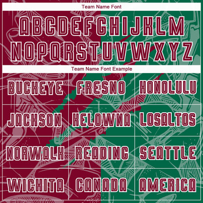 Custom Graffiti Pattern Maroon-Kelly Green Scratch Sublimation Soccer Uniform Jersey - Sky-Custom
