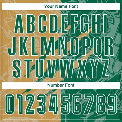 Custom Graffiti Pattern Kelly Green-Old Gold Scratch Sublimation Soccer Uniform Jersey - Sky-Custom