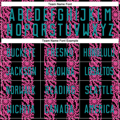 Custom Black Teal-Pink Abstract Shape Sublimation Soccer Uniform Jersey - Sky-Custom