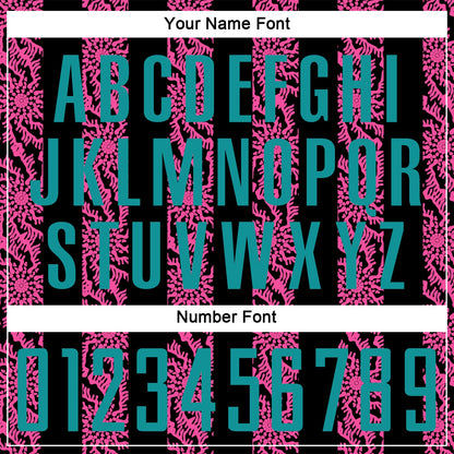 Custom Black Teal-Pink Abstract Shape Sublimation Soccer Uniform Jersey - Sky-Custom
