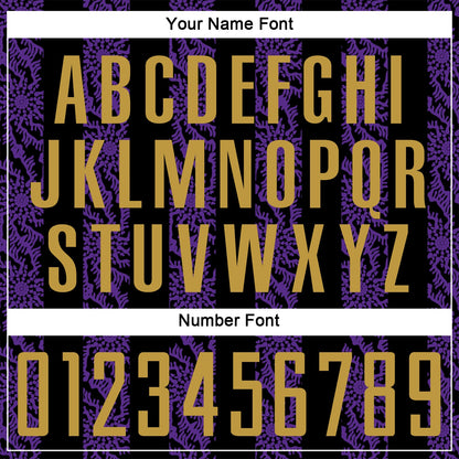 Custom Black Old Gold-Purple Abstract Shape Sublimation Soccer Uniform Jersey - Sky-Custom