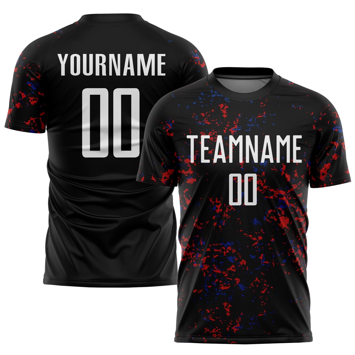 Custom Black Red-Royal Abstract Fragment Art Sublimation Soccer Uniform Jersey - Sky-Custom