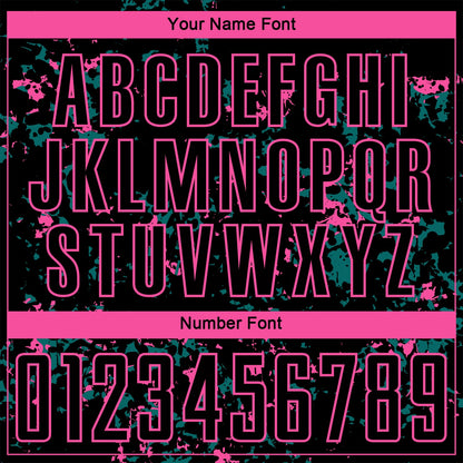 Custom Black Pink-Teal Abstract Fragment Art Sublimation Soccer Uniform Jersey - Sky-Custom
