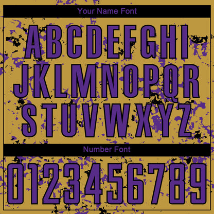 Custom Old Gold Purple-Black Abstract Fragment Art Sublimation Soccer Uniform Jersey - Sky-Custom