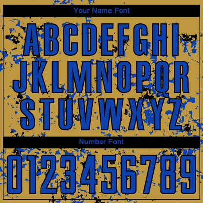 Custom Old Gold Thunder Blue-Black Abstract Fragment Art Sublimation Soccer Uniform Jersey - Sky-Custom
