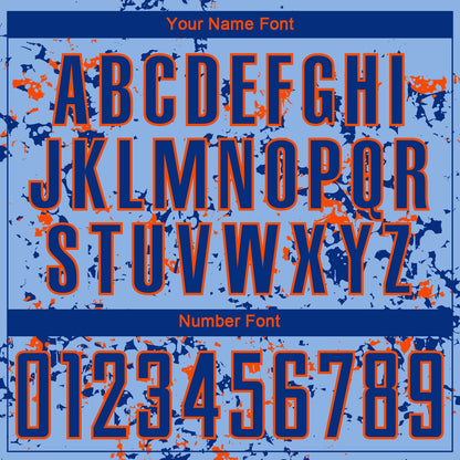 Custom Light Blue Royal-Orange Abstract Fragment Art Sublimation Soccer Uniform Jersey - Sky-Custom