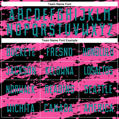 Custom Black Teal-Pink Splash Sublimation Soccer Uniform Jersey - Sky-Custom