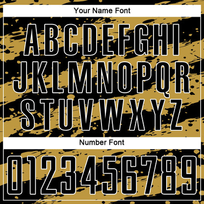 Custom Black Old Gold-White Splash Sublimation Soccer Uniform Jersey - Sky-Custom