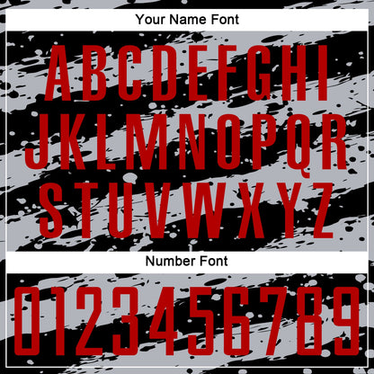 Custom Black Red-Gray Splash Sublimation Soccer Uniform Jersey - Sky-Custom