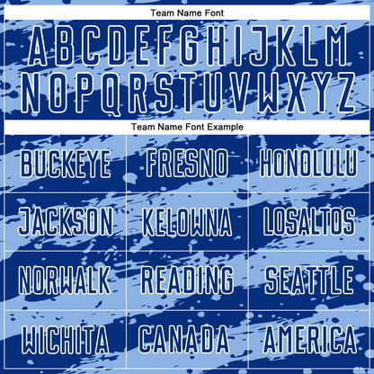 Custom Royal Light Blue-White Splash Sublimation Soccer Uniform Jersey - Sky-Custom