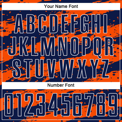Custom Navy Orange-White Splash Sublimation Soccer Uniform Jersey - Sky-Custom