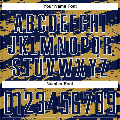 Custom Navy Old Gold-White Splash Sublimation Soccer Uniform Jersey - Sky-Custom