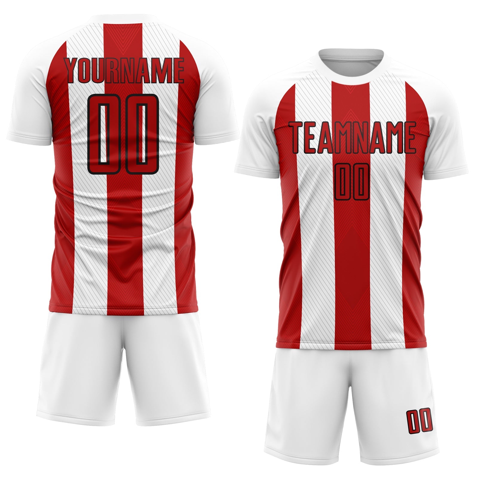 Custom White Red-Black Line Sublimation Soccer Uniform Jersey - Sky-Custom